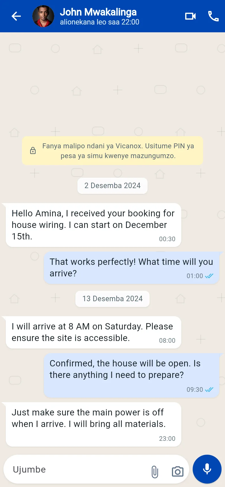 App ya simu: Chat