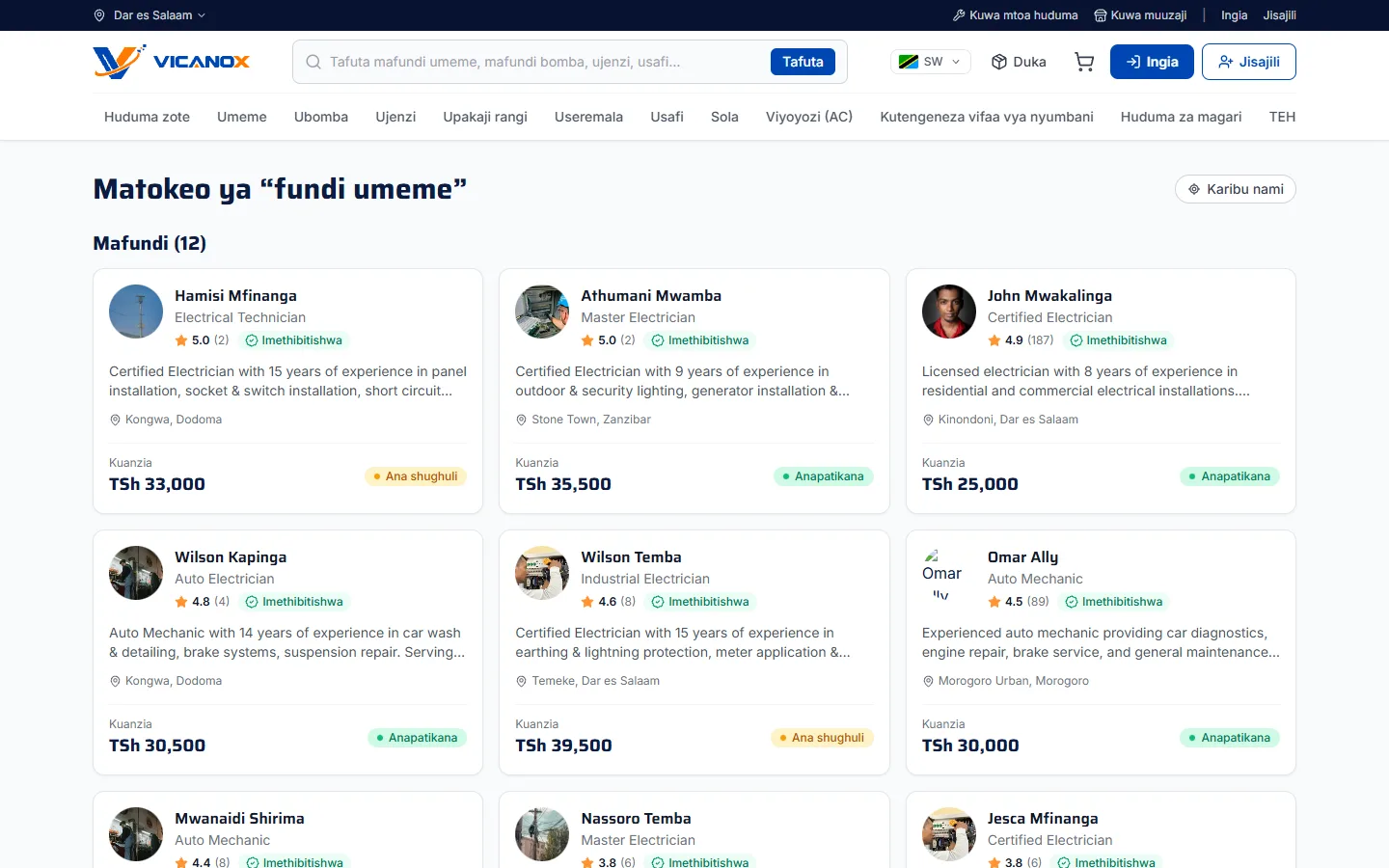 Tovuti ya soko: Matokeo ya kutafuta